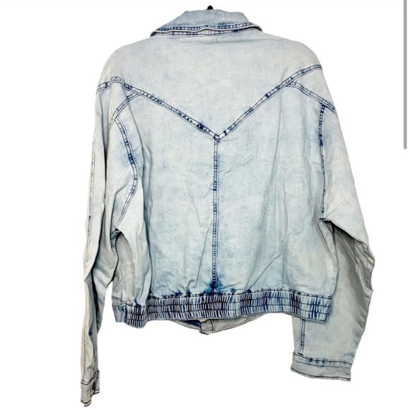 City Chic Retro Cropped Denim Jean Jacket Plus Size 16 - Picture 3 of 4